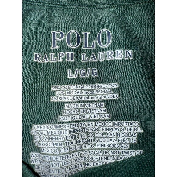 Polo Ralph Lauren Long Sleeve Tie Dye Logo Shirt Men’s Large Green 1967 Retro - Picture 5 of 7